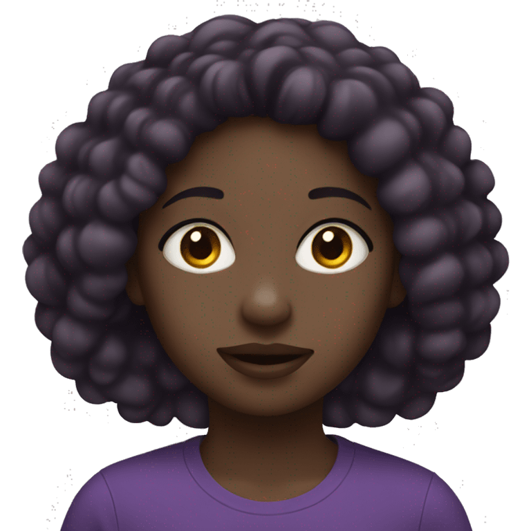 Black girl with purple eyes outdoors emoji