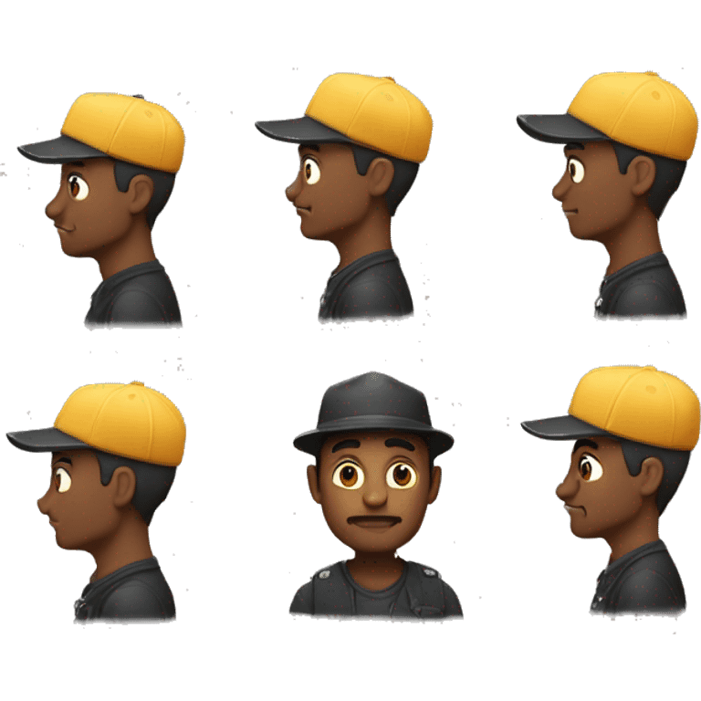 Hombre con gorra negra A emoji