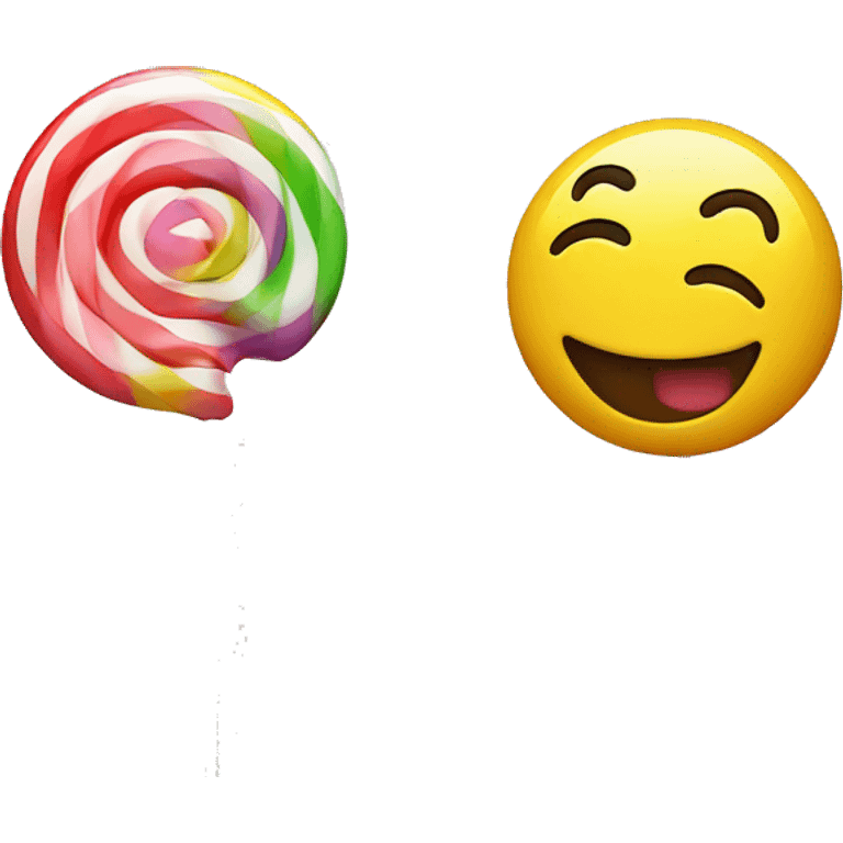 smiley with lollipop in mouth blushing emoji