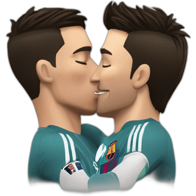 cristiano ronaldo kiss lionel messi emoji