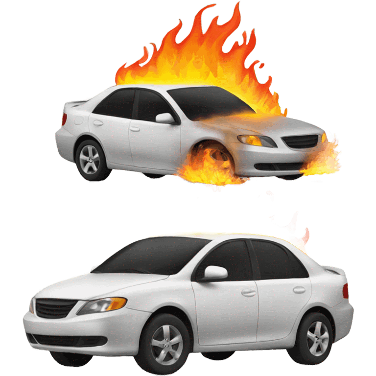 Car on fire emoji