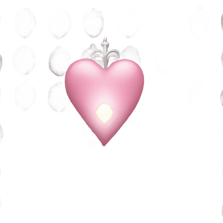 Sacred heart light pink and silver emoji