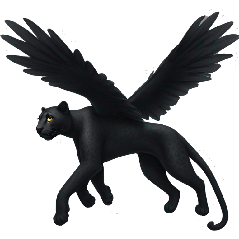 winged black leopard flying emoji