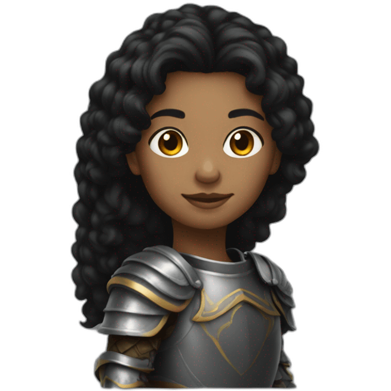 knight woman black haire emoji