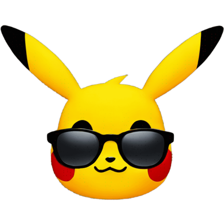 Pikachu face with sunglasses emoji