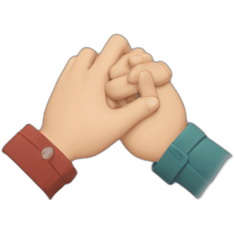 Two hands cracking each other's fingers horizontally, palms outwards and thumbs downwards emoji