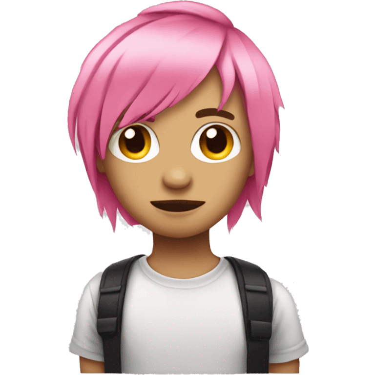 emo emoji with pink hair emoji