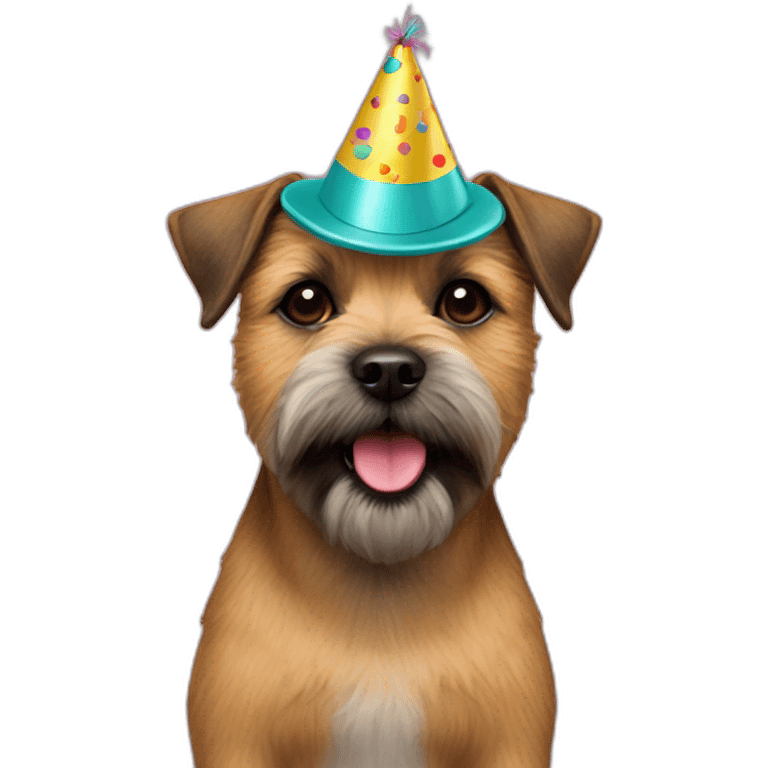 border terrier with party hat emoji