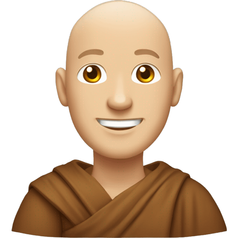 Happy white middle age male human monk with buzz cut  emoji