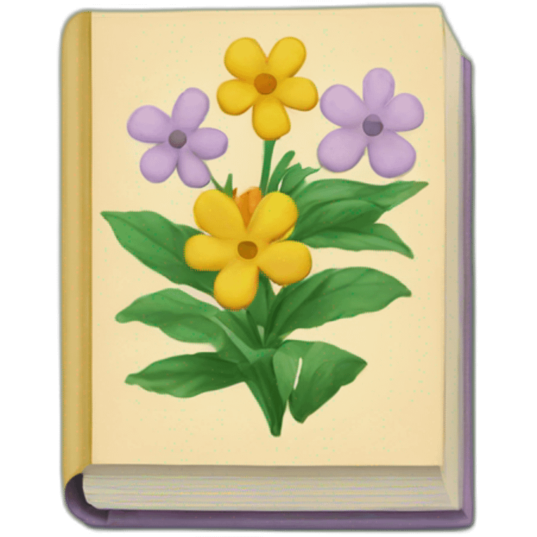 book with flower printed on the cover emoji