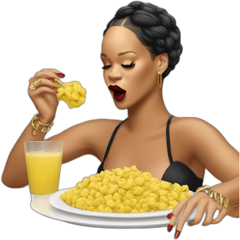 Rihanna qui mange emoji