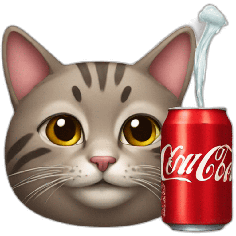 cat drinking coke emoji