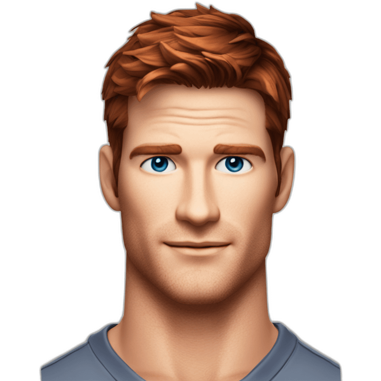 Ryan mcpartlin  Blue eyes very neat gelled back fully red hair handsome chiselled jaw sharp cheekbones emoji