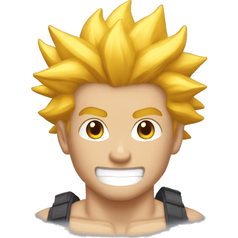 Gas muscler avec les cheveux bleus en super sayen  emoji