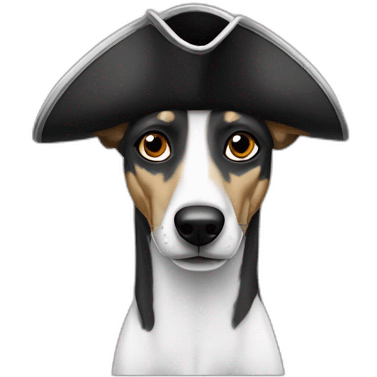 Greyhound black and white eye pirate dog emoji