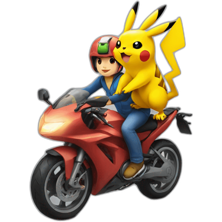 Pikachu on the bike emoji