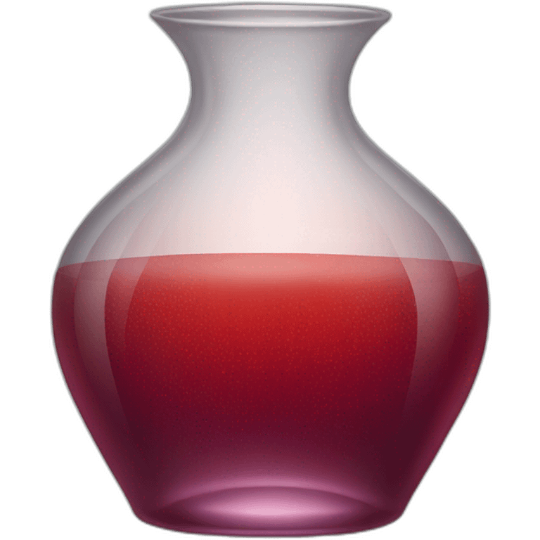 A translucent vase of glass that containing a reddish beverage inside emoji