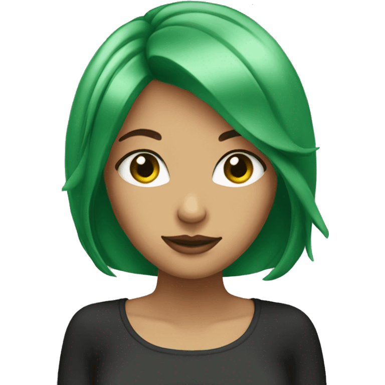 woman with green hair and green eyes emoji