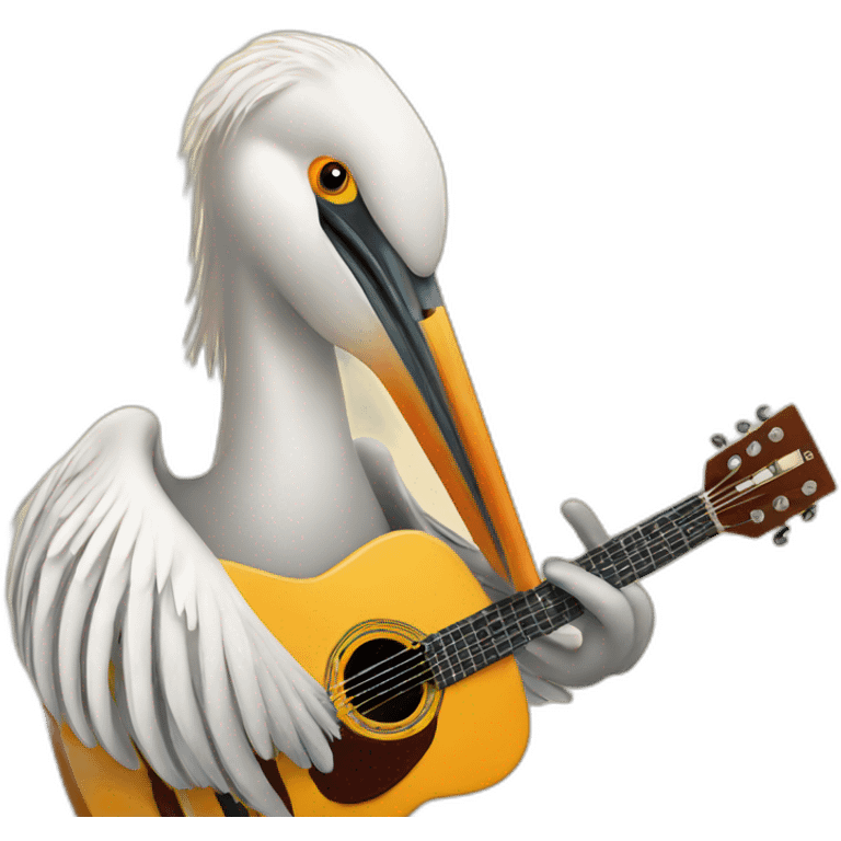 Pelican plays guitar emoji