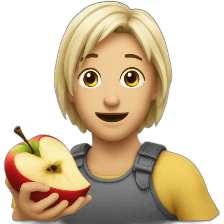 Adel eat apple emoji