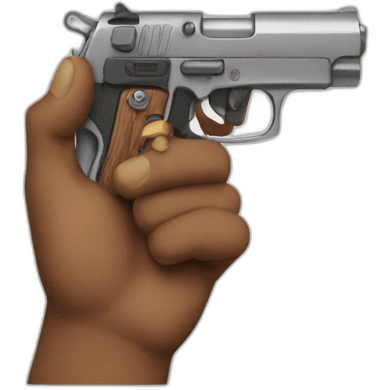 hand with a gun emoji