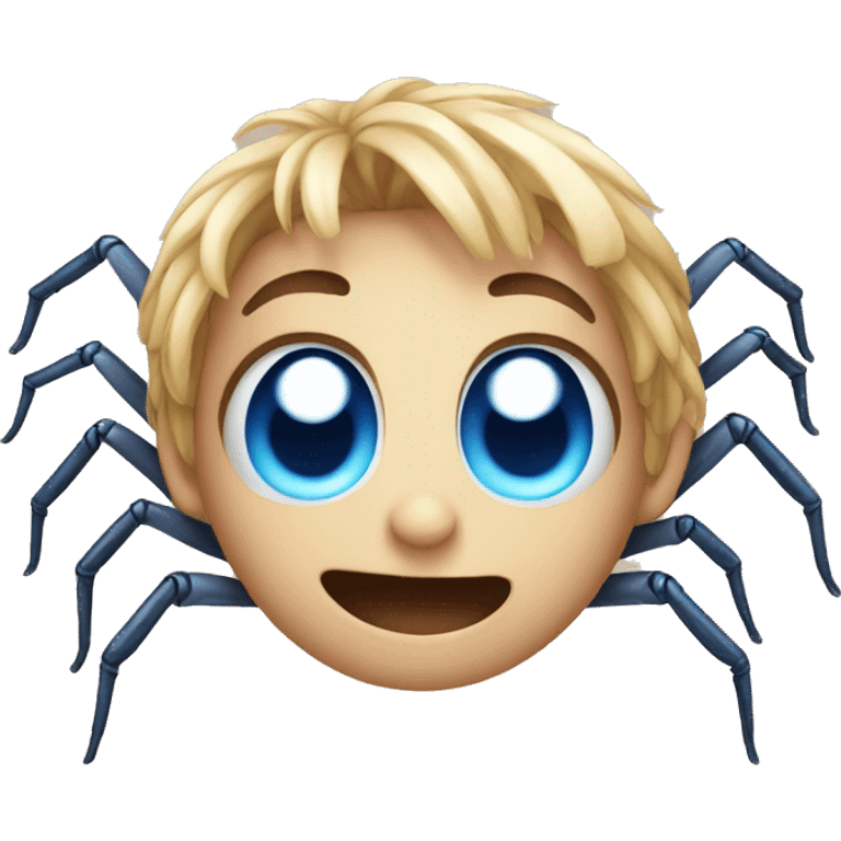 Spider with Blue eyes cute emoji