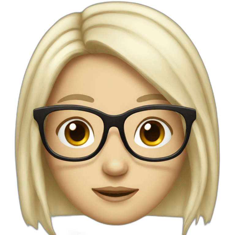 long haired white girl with glasses emoji