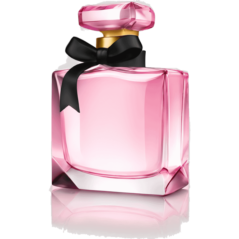 light pink crystal perfume bottle with black ribbon display emoji