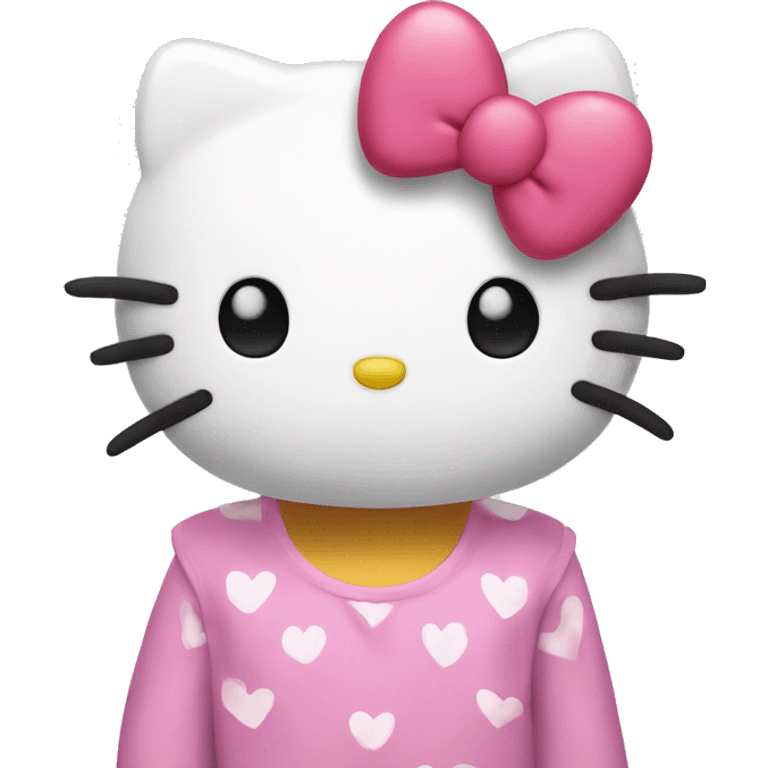 Hello kitty with hearts emoji