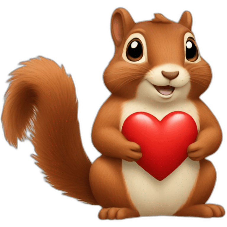 A squirrel makes a heart emoji