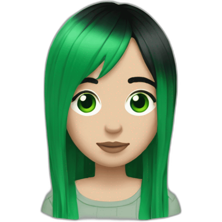 billie eilish green black hair emoji