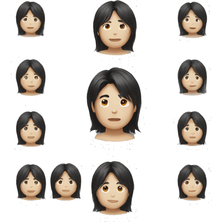 long hair asian boy  emoji