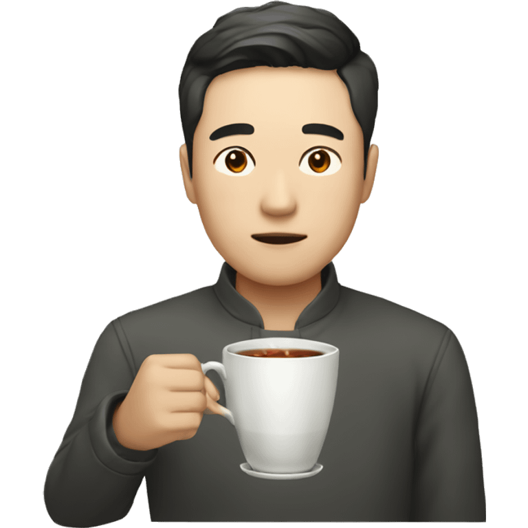 Korean man drinks tea emoji