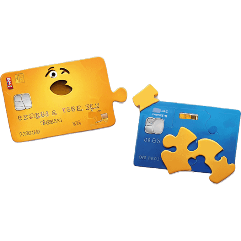 two credit cards as puzzle pieces emoji