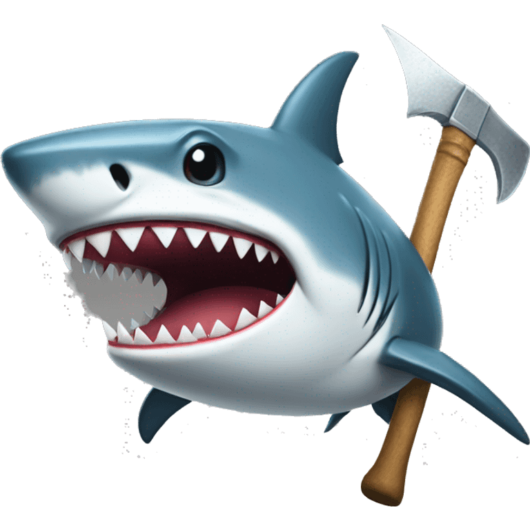 shark with pickaxe emoji