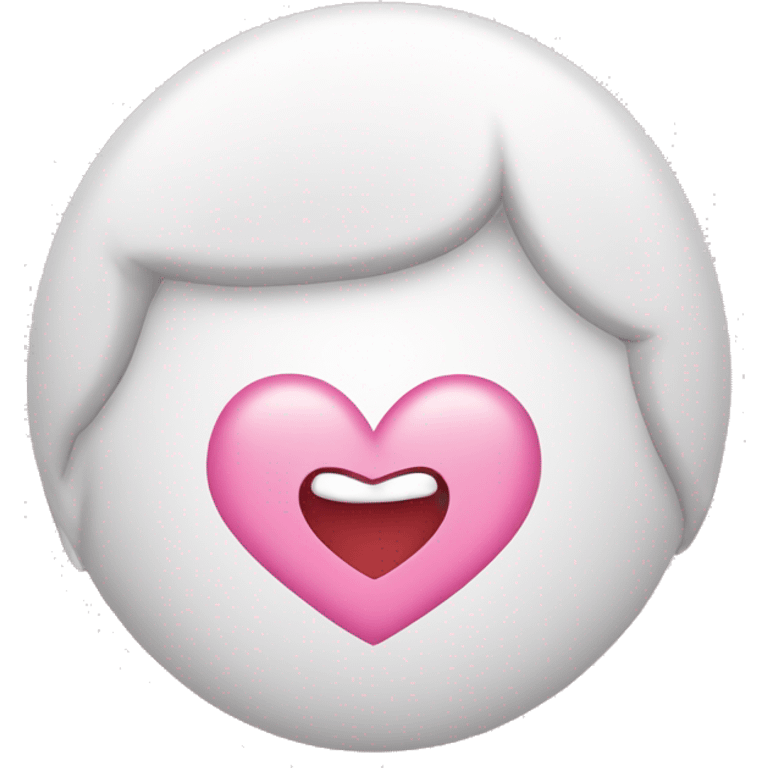 Cute emoji with heart pink and white emoji