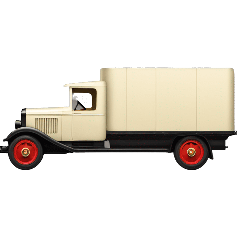 Art Deco Very long 1934 moving truck side view  emoji