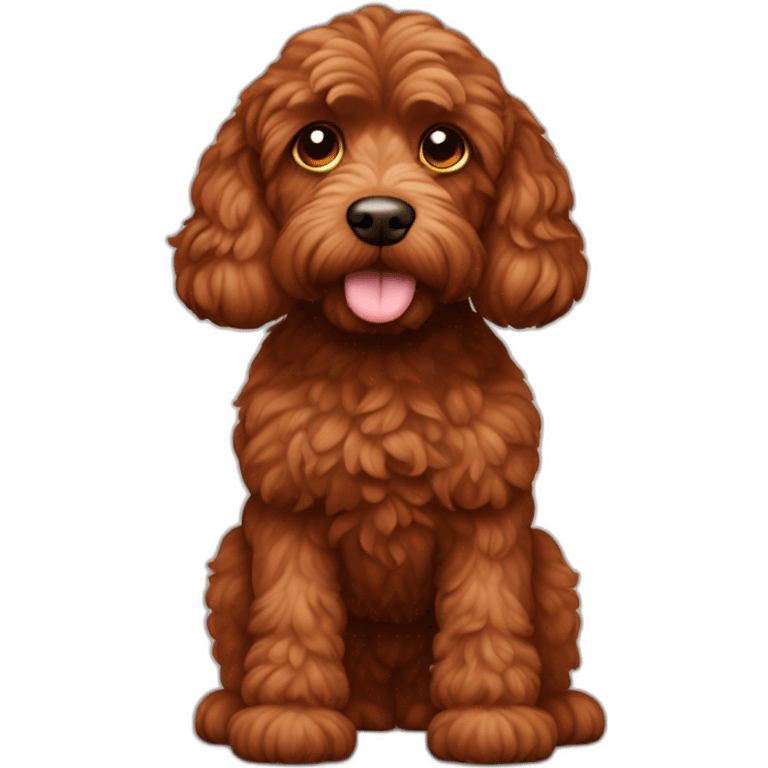 Full body reddish brown cockapoo emoji