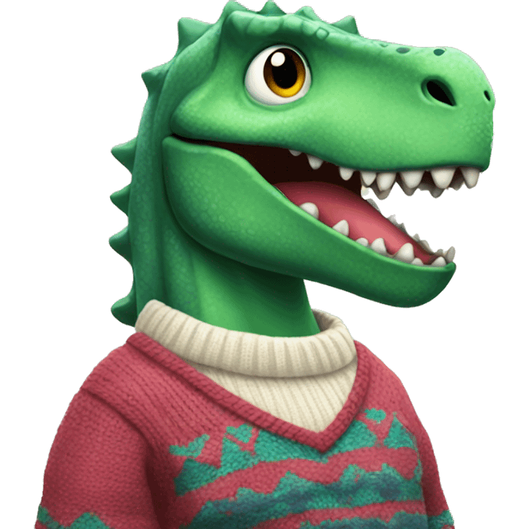 dinosaur with a sweater emoji