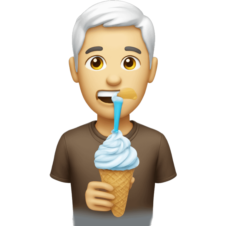 Person eating ice creem emoji