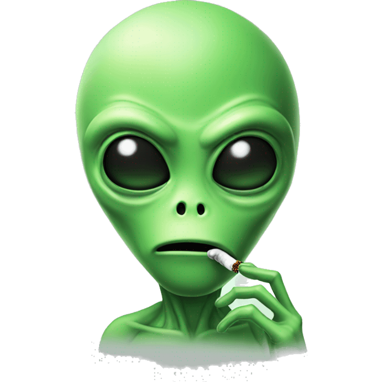 Green Alien Smoking  emoji