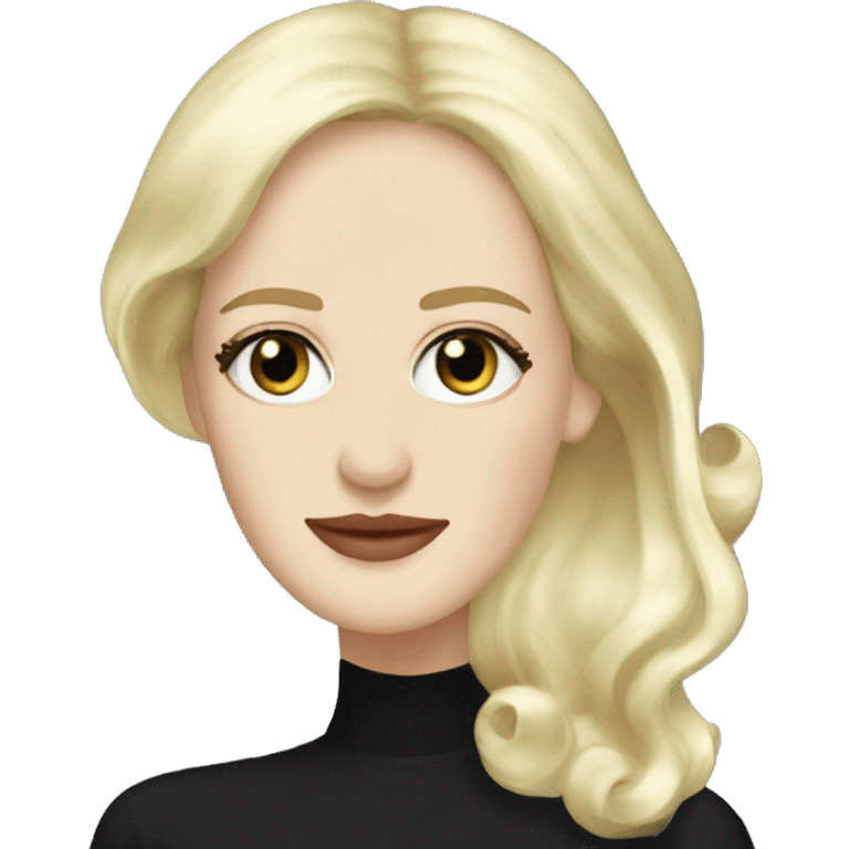 Eva Green with blonde hair in black emoji