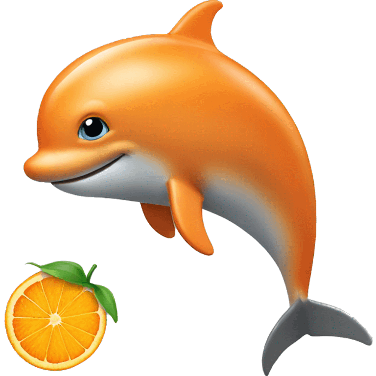 Delphin with Orange emoji