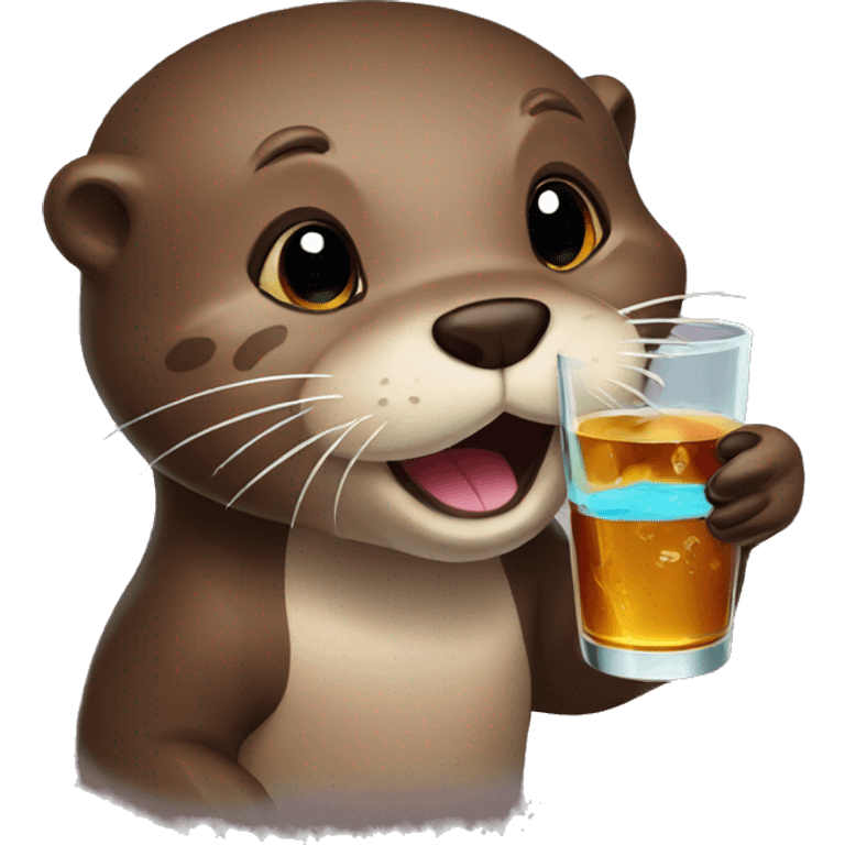 Otter drink whiskey  emoji