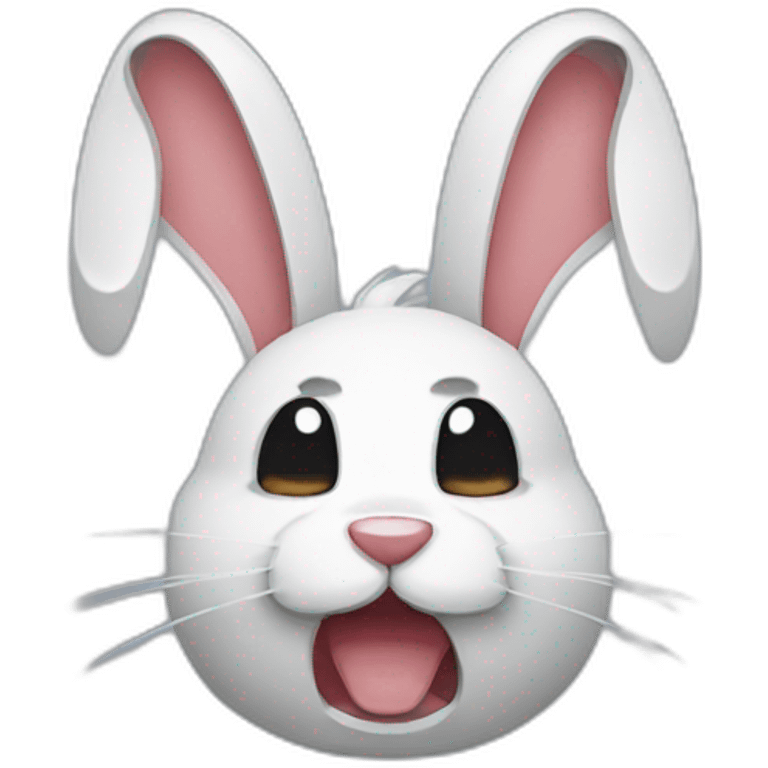 Pixel art rabbit crying emoji