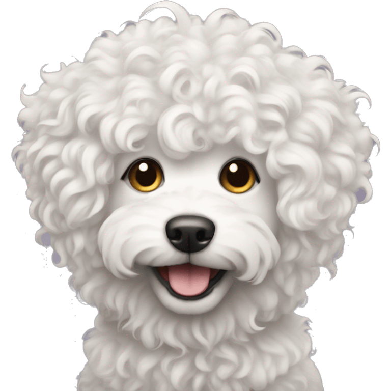 white curly hair dog emoji