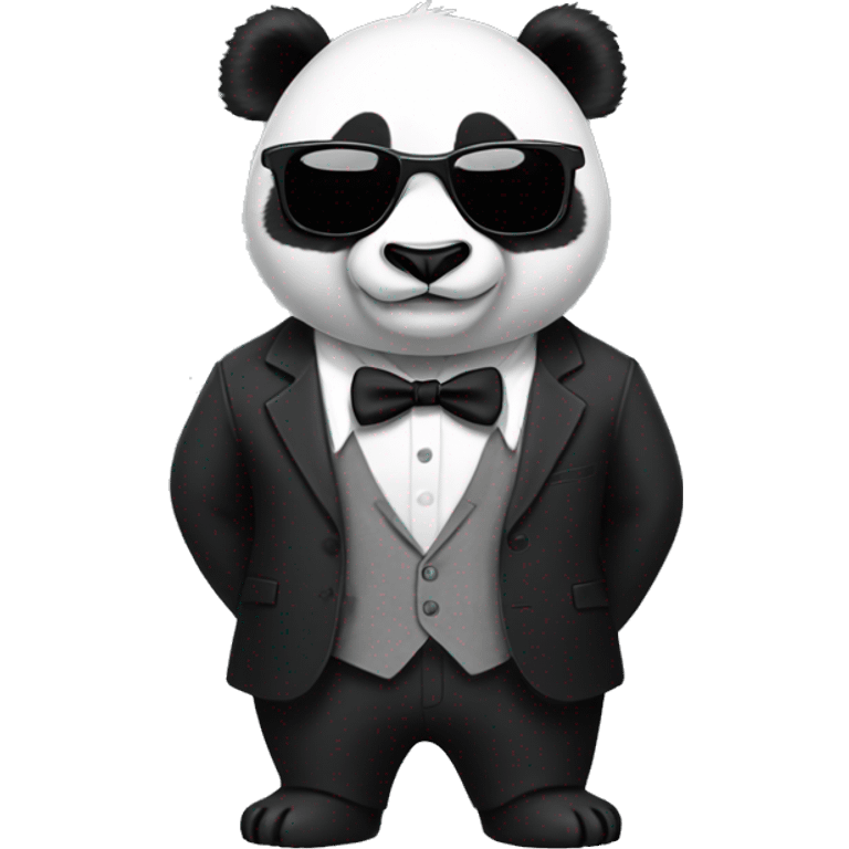 Panda with sunglasses in a suit with a Glock  emoji