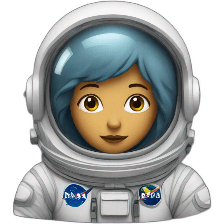 astronaut woman in space through stars emoji