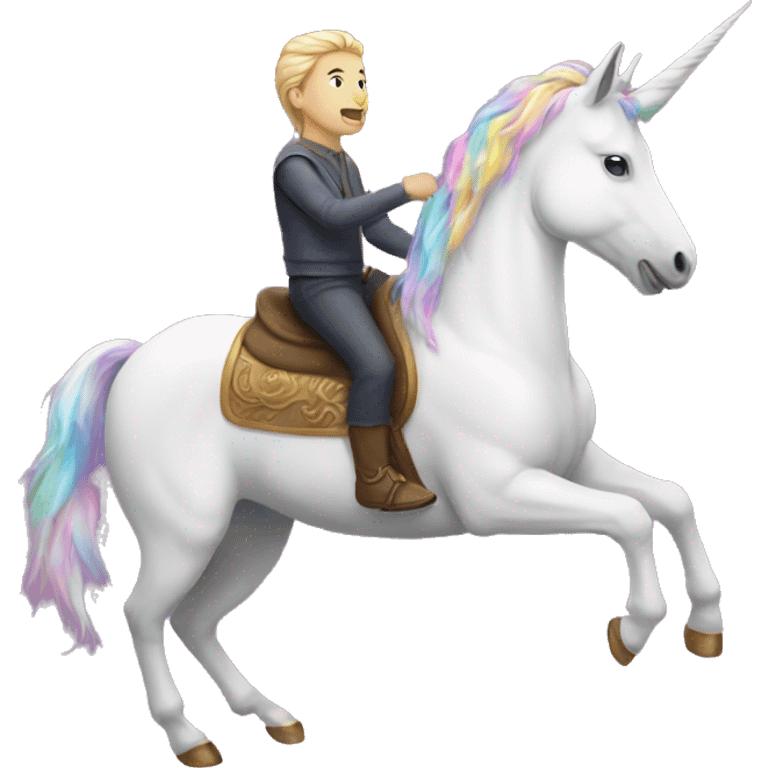 Unicorn riding a human emoji