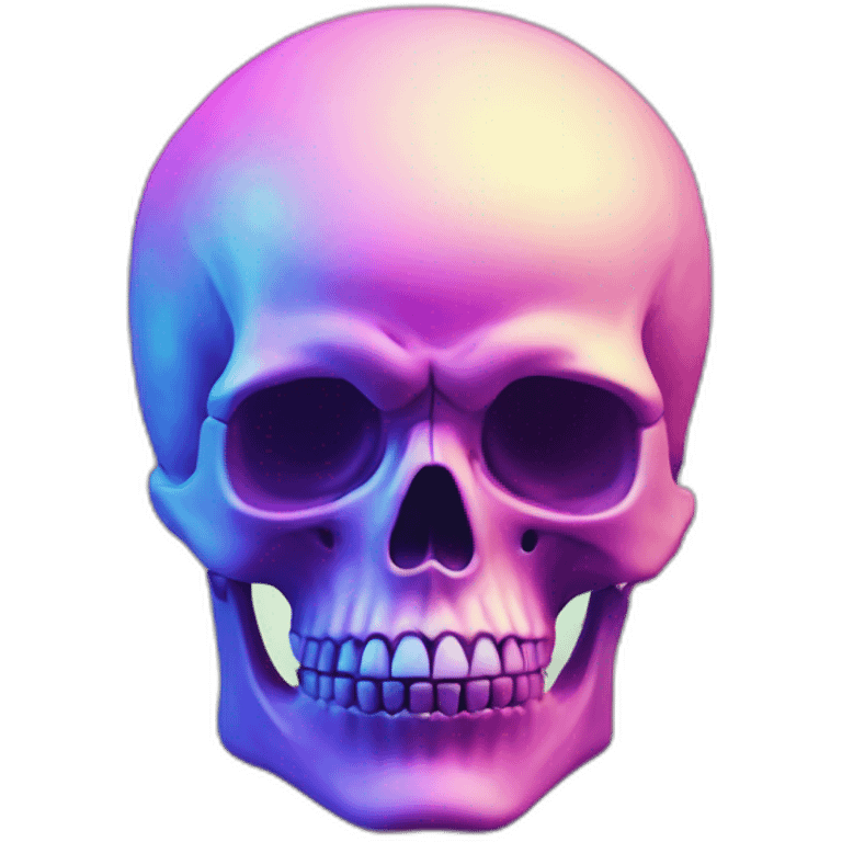 skull neoon vaporwave emoji